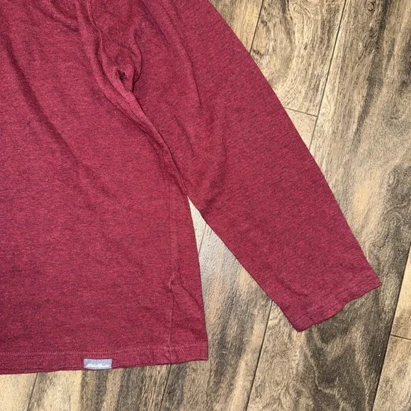 Eddie Bauer Fleece Crewneck Pullover Sweater Dark Red Men's Size XL - Picture 3 of 7